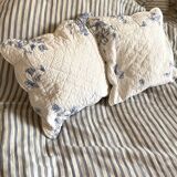 Housses de coussin en coton ancien en toile de Jouy