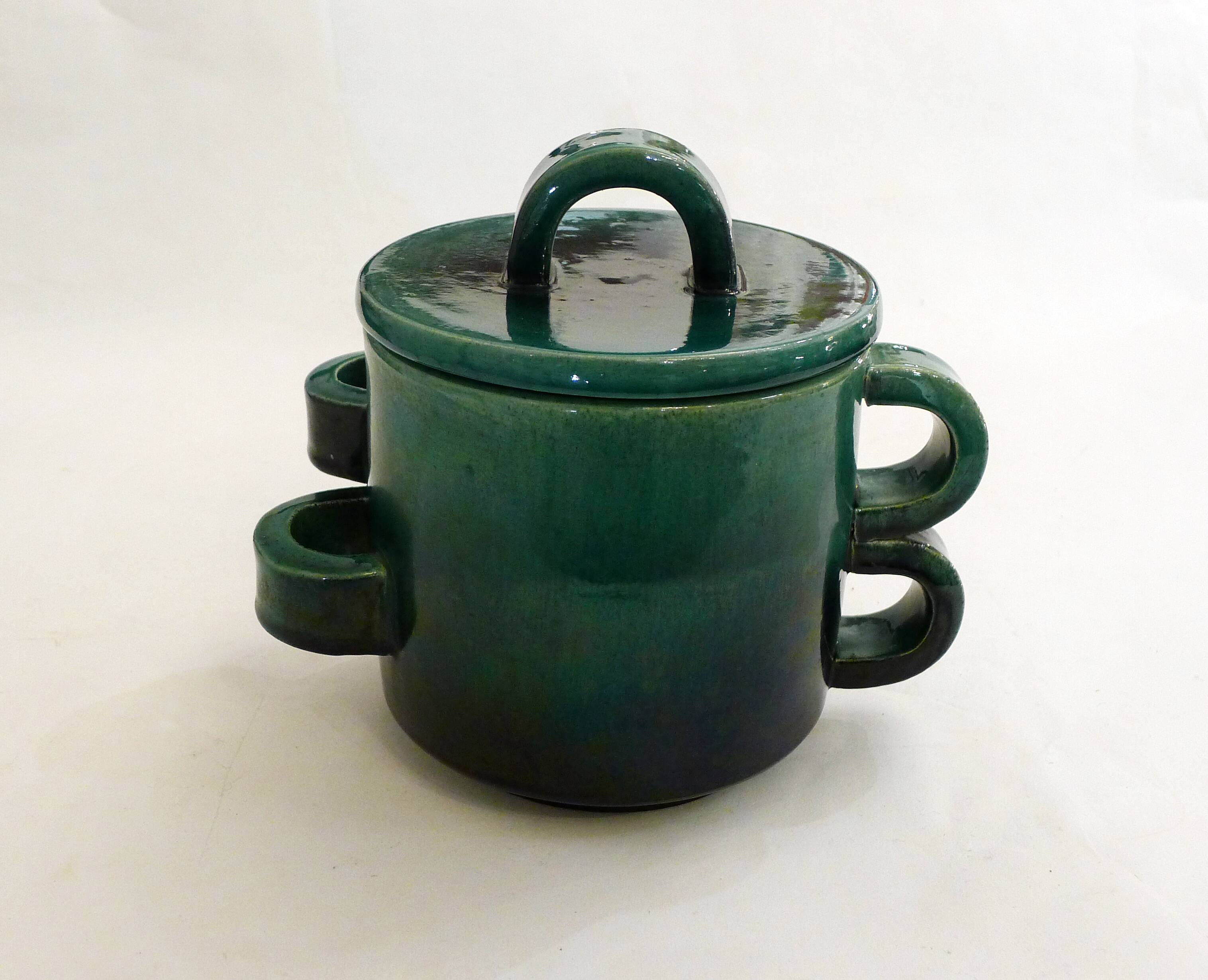 Large covered pot L. Giraud Vallauris mid-century