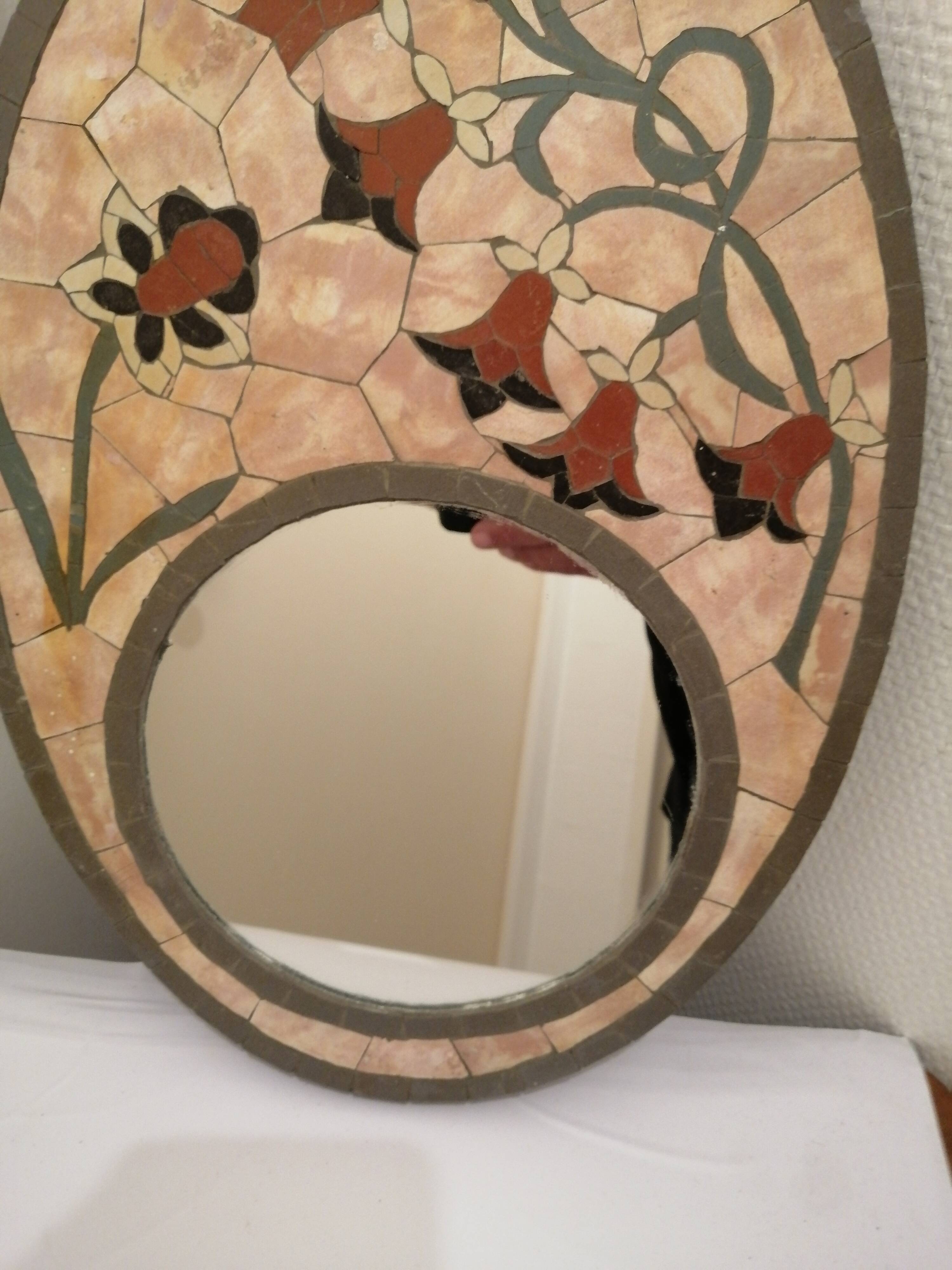 Vintage 70s mosaic mirror