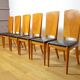 6 Vintage Light Oak Chairs, France 1960