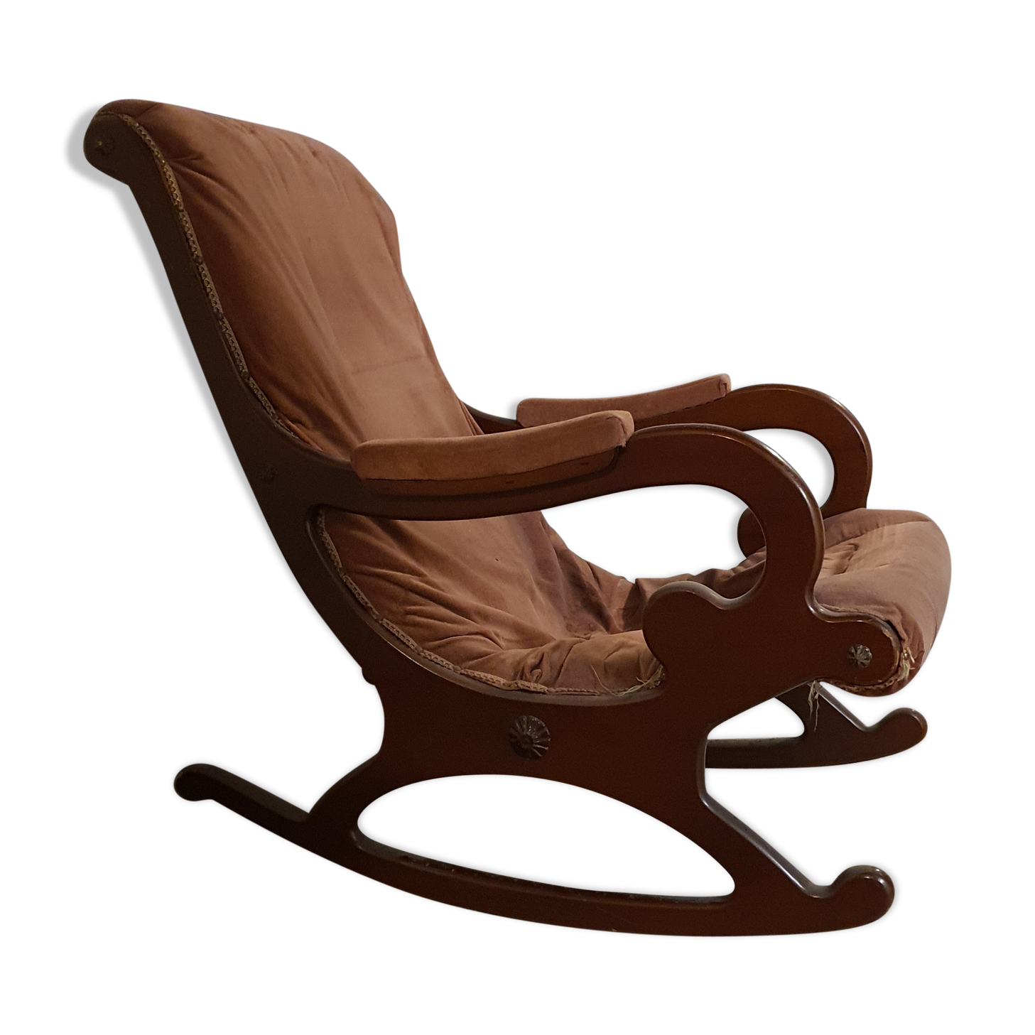 Rocking-chair ancien en bois massif