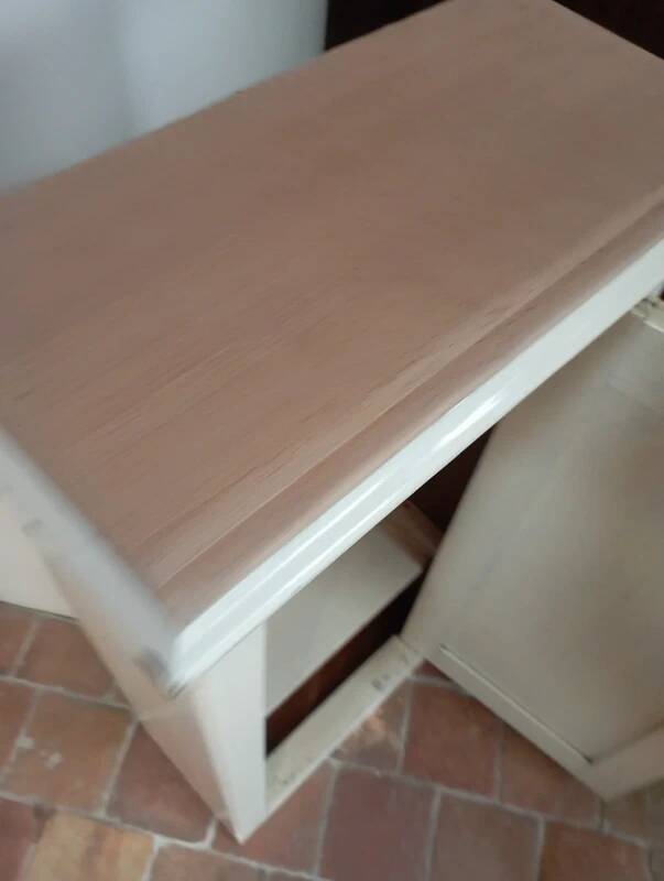 Small piece of antique white patinated wooden furniture.