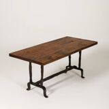 Coffee table in wood and wrought iron