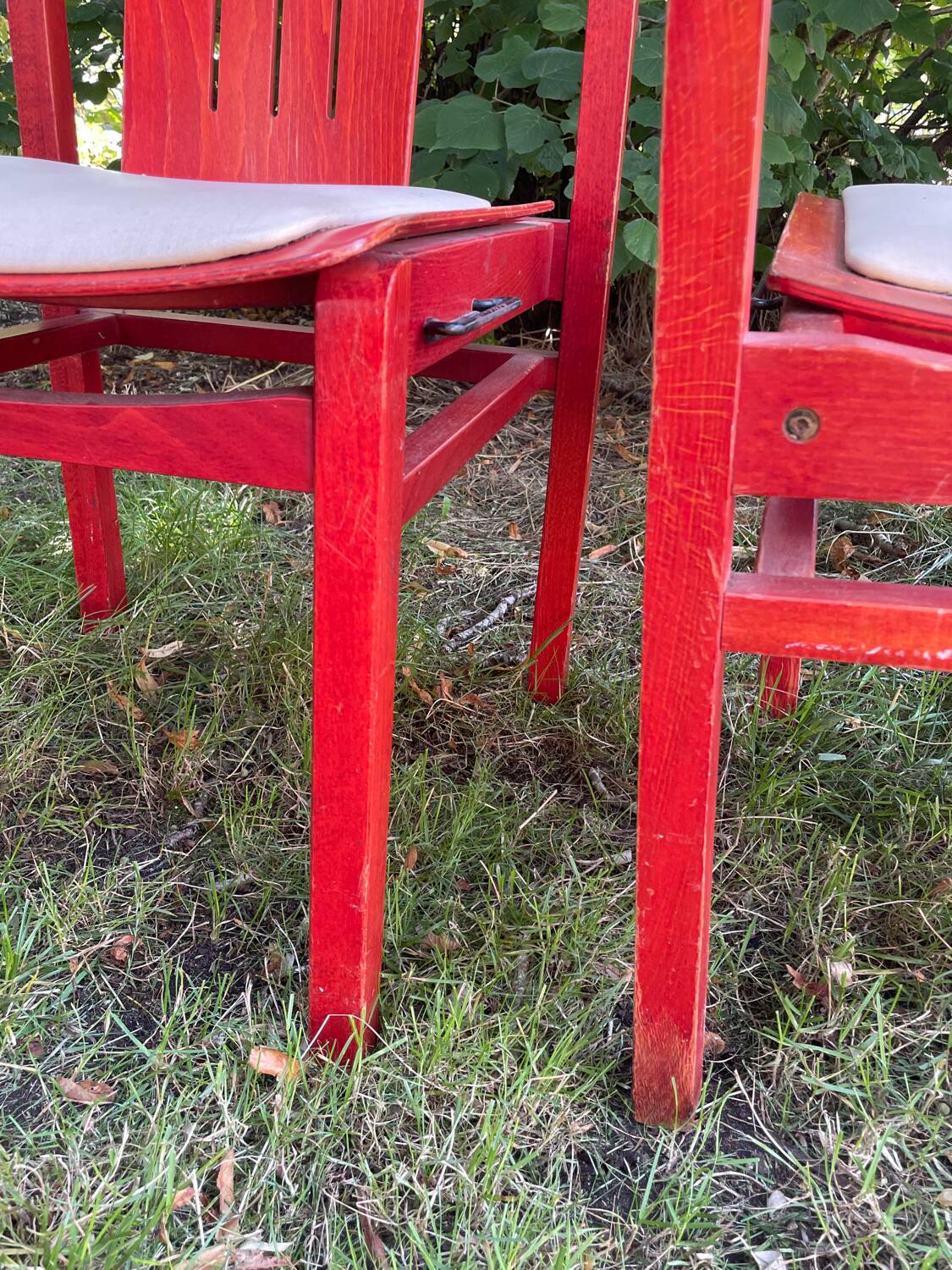 4 chaises bois rouge Baumann Argos