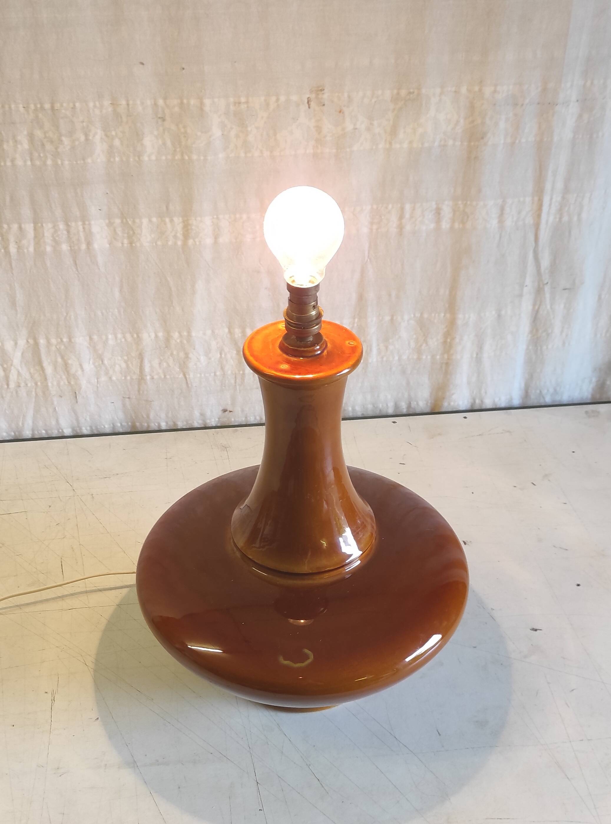 Glazed ceramic lamp base - 1960s/70s