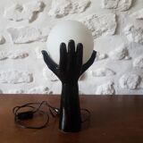 Black and white ceramic hand lamp
