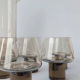 Smoked 70s carafe and glass set