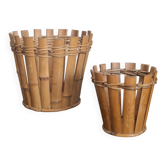 Paie de cache-pots en bambou