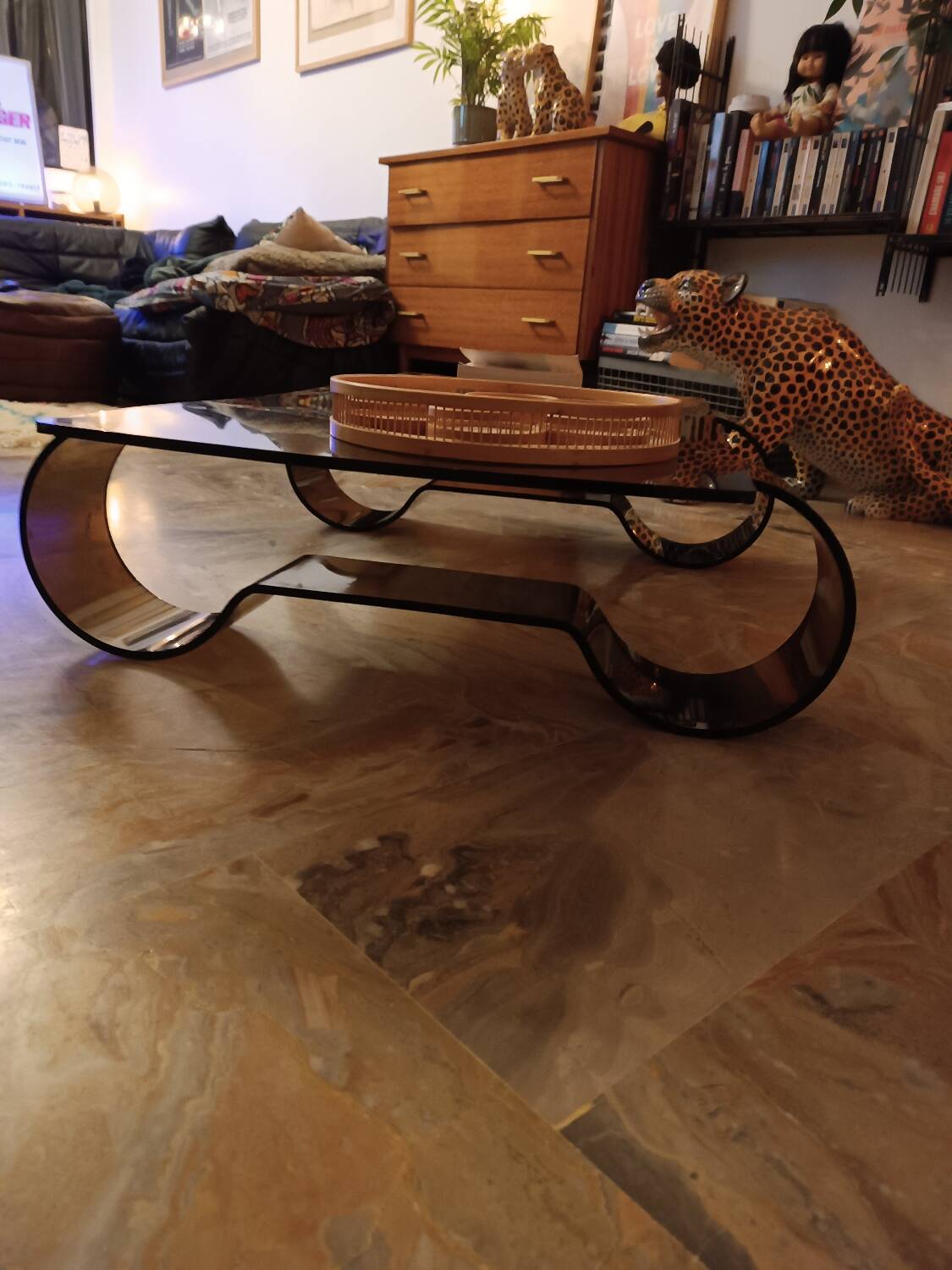 Vintage plexiglass coffee table