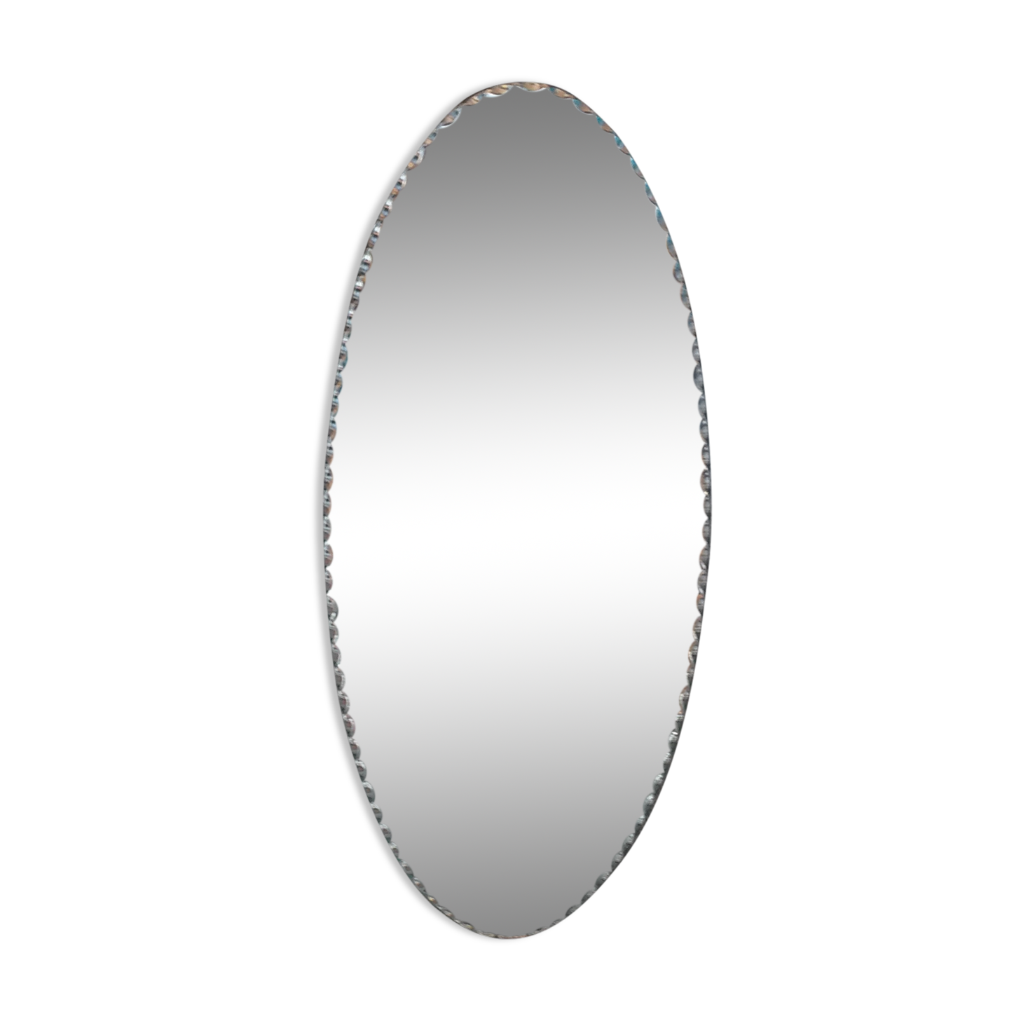 Oval beveled mirror
