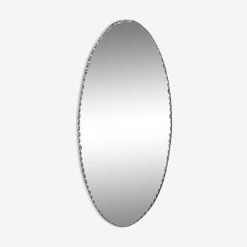 Oval beveled mirror