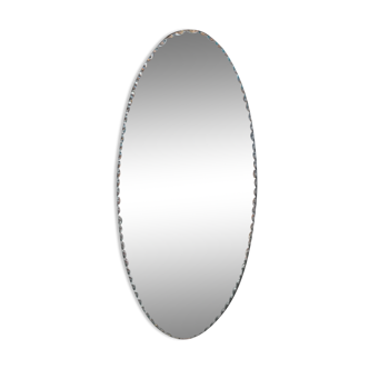 Oval beveled mirror