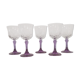 Set of 5 crystal purple stemmed glasses from the great brand Cristal d'Arques