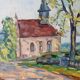 View of the church of La Clayette, signed François Sauvageot 1947