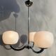 Sputnik 1970 triplet globes opal glass