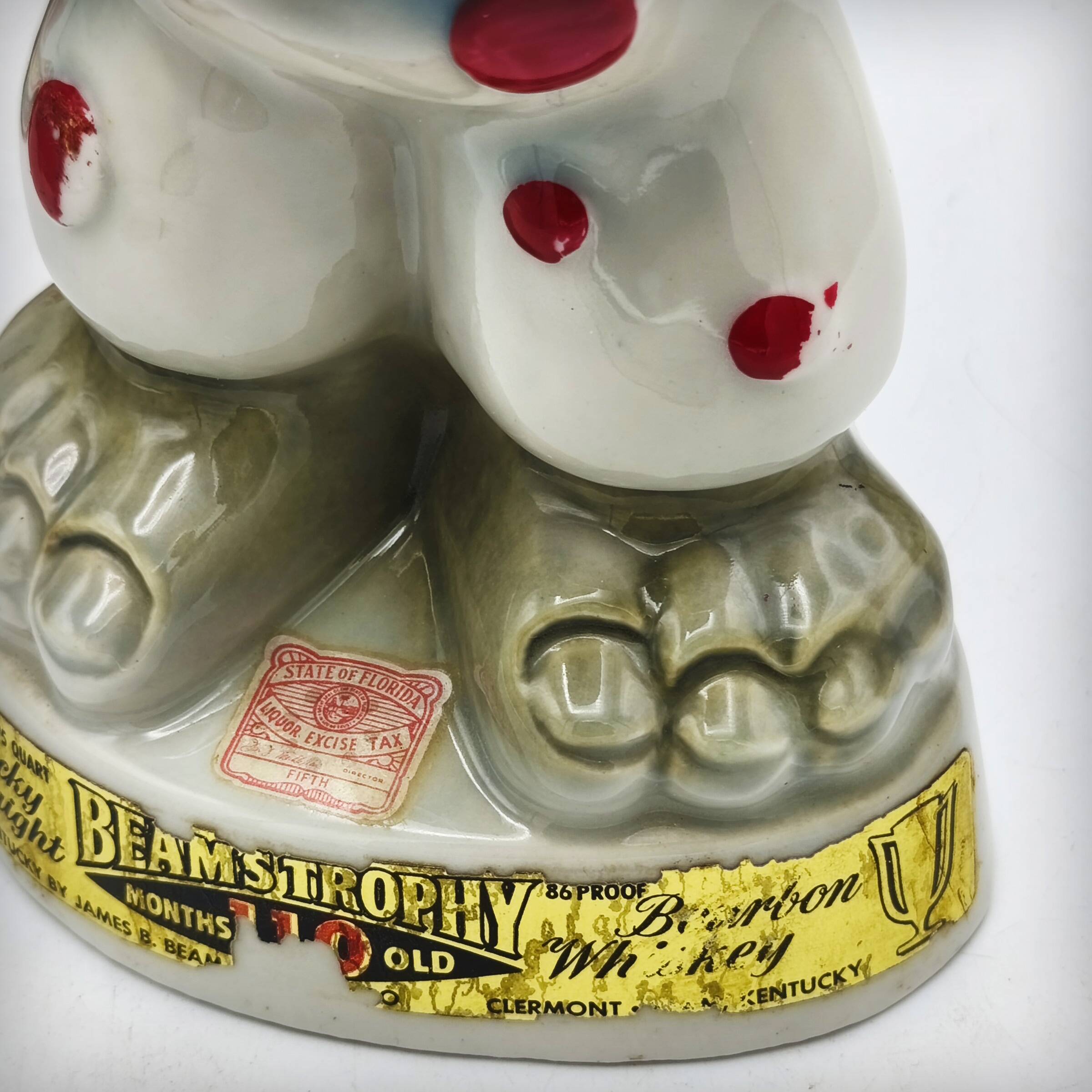 Ceramic carafe "clown donkey" by Jim Beam, USA, 1960s