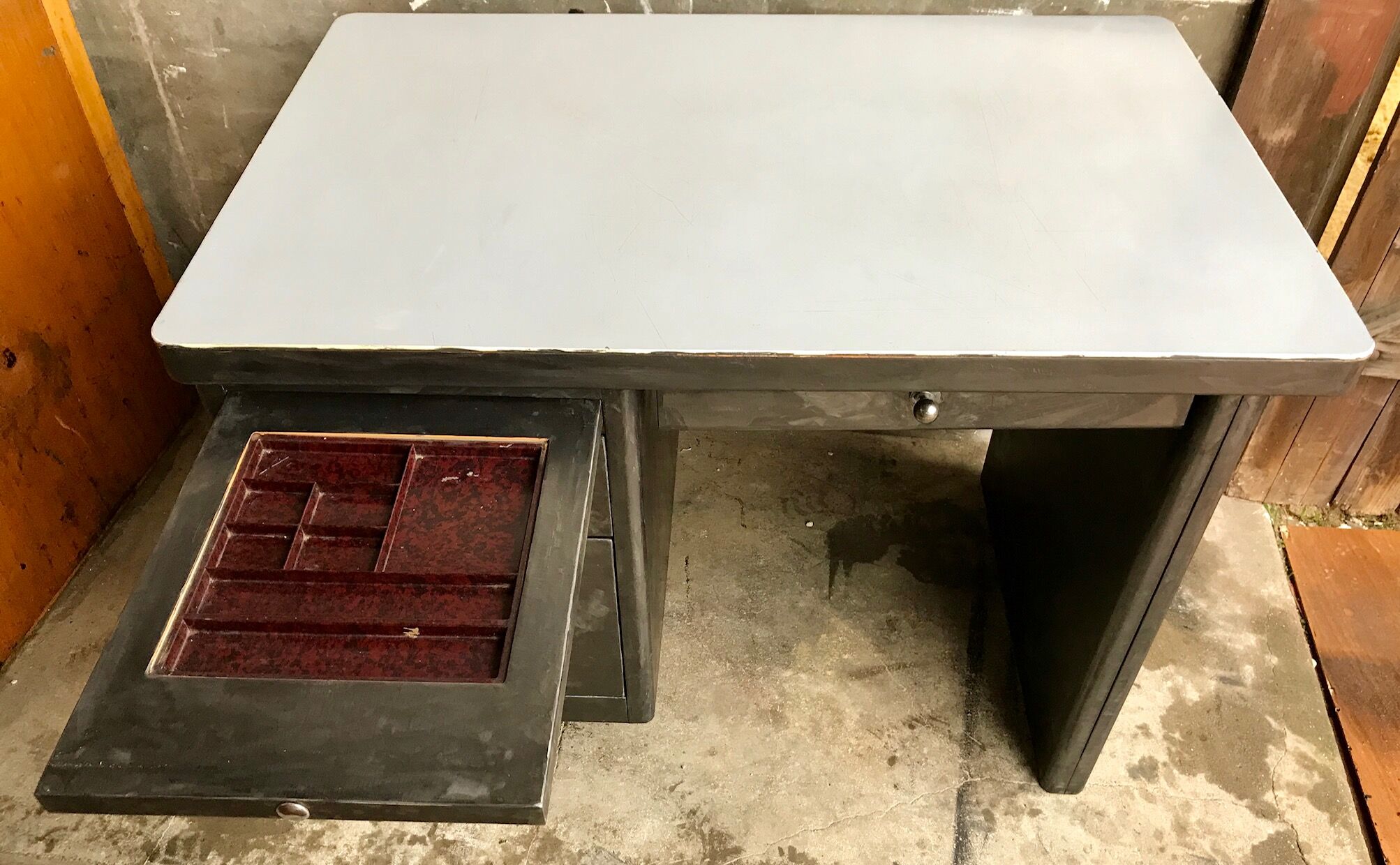 Industrial metal desk