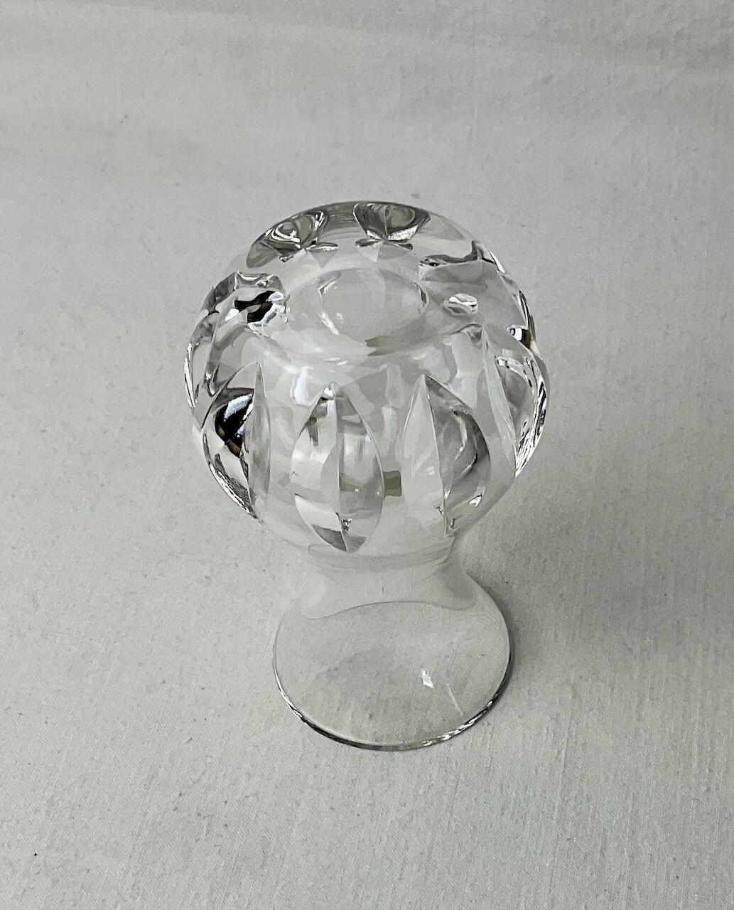 Hand-cut vintage crystal vase