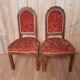 Pair of red velvet chairs