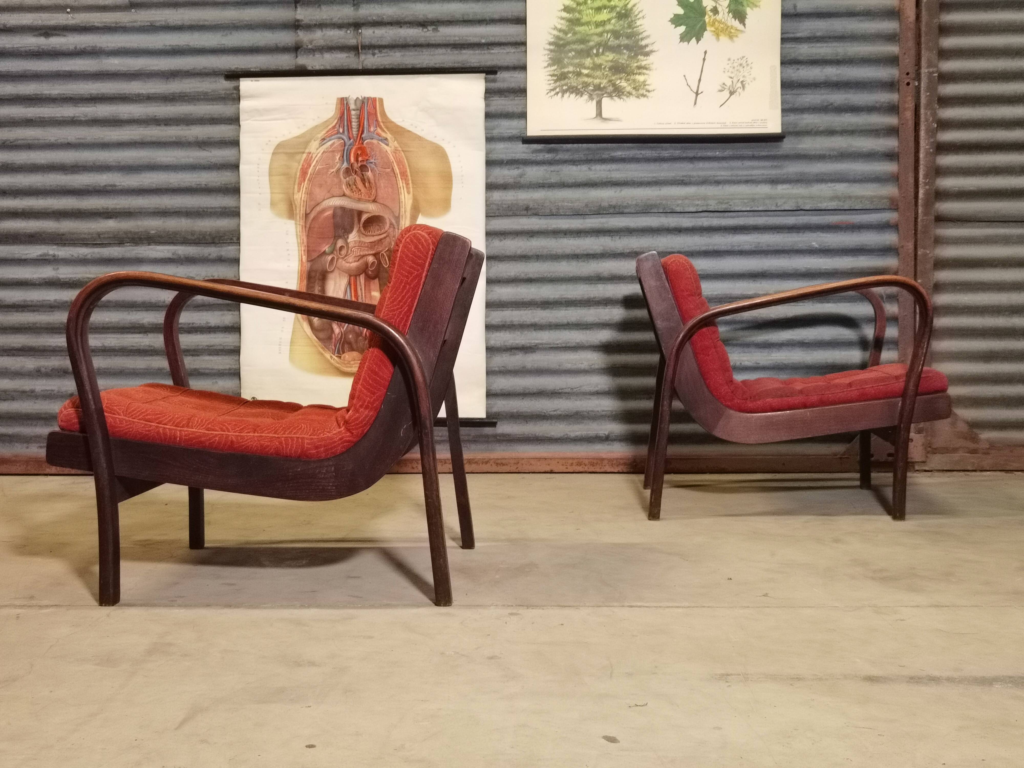 Pair of armchairs by Karel Kozelka and Antonin Kropacek