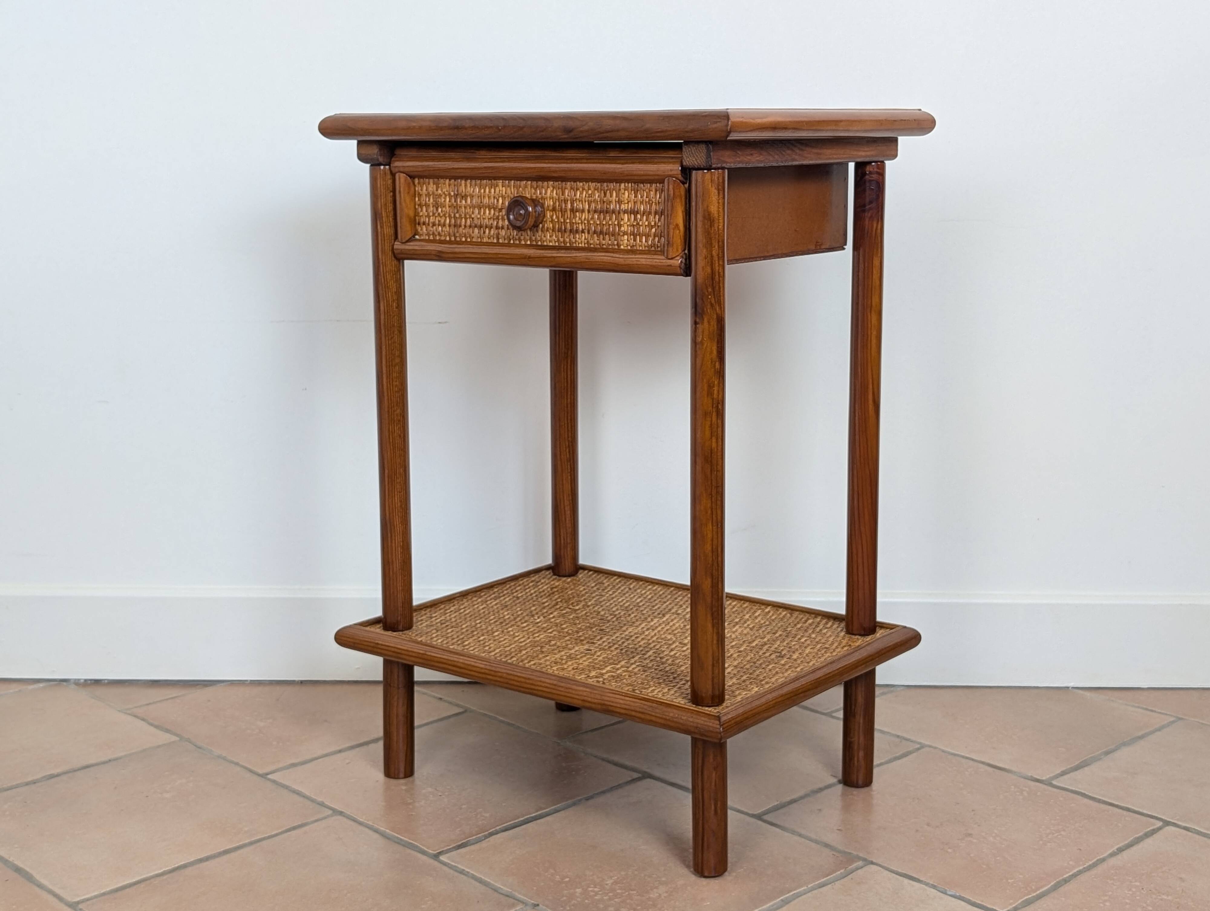 Rattan bedside table