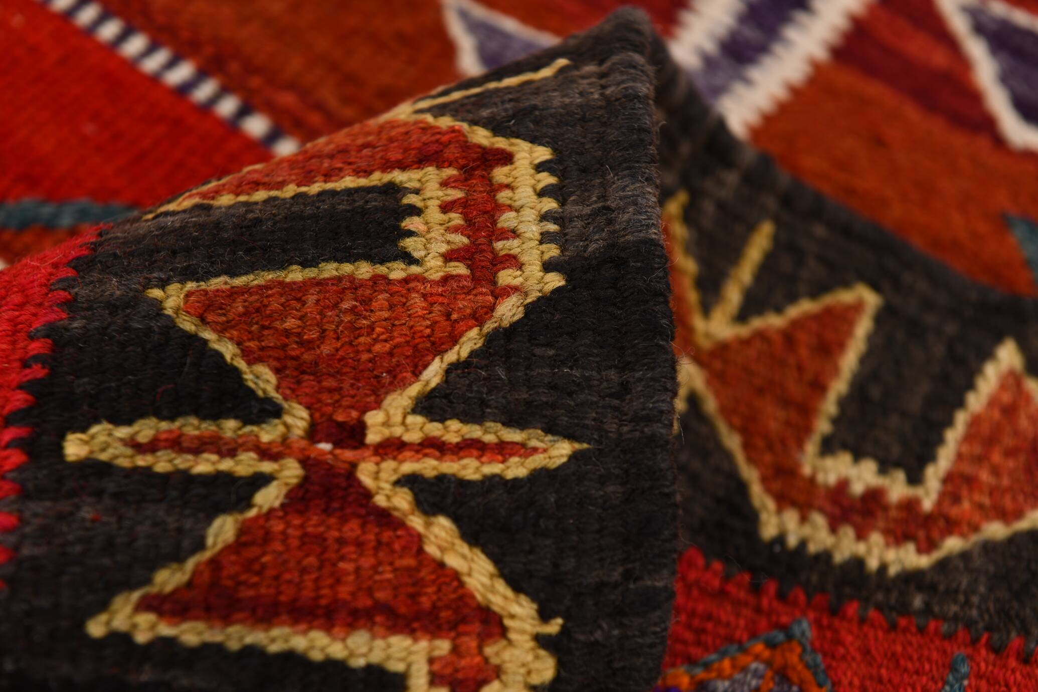 Burgundy & Red Vintage Runner Rug, 99x352Cm