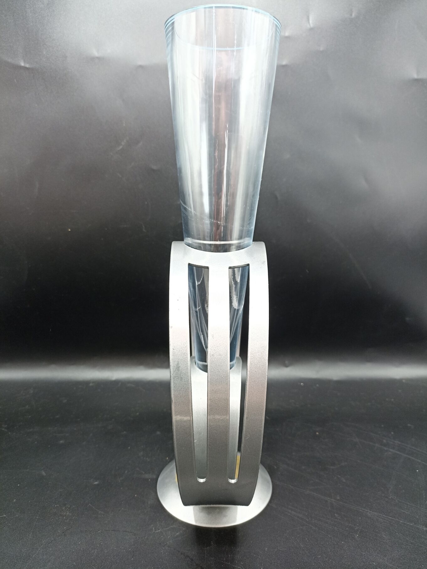 Formano 80s cornet vase - Metal and Glass