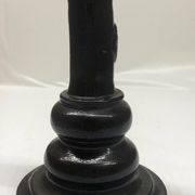 Vintage black ceramic candle holder signed AP