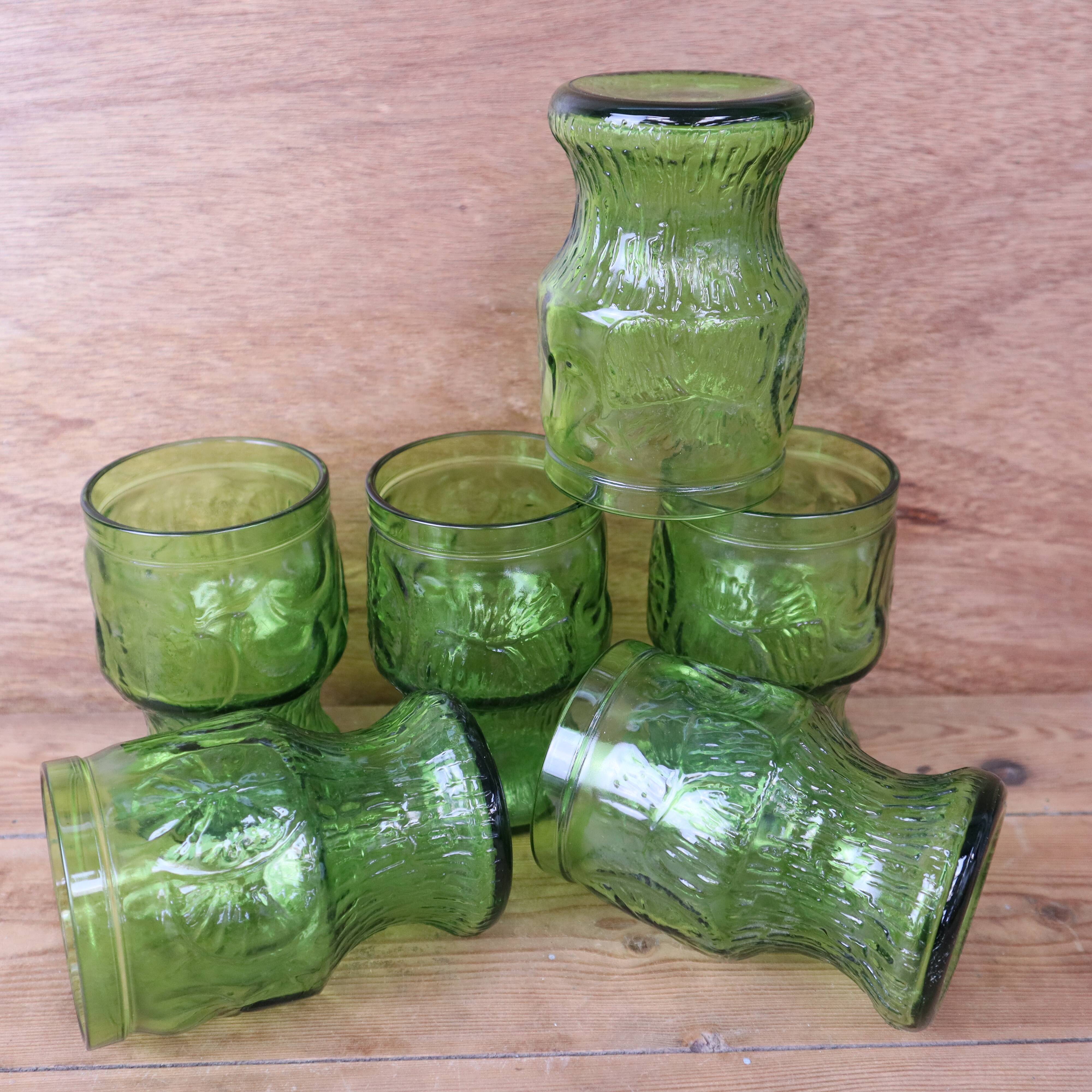 6 green glasses Fidenza Italy