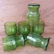 6 green glasses Fidenza Italy