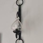 Lot de trois appliques fer forgé et verre soufflé