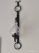 Set of three wrought iron and blown glass wall lights