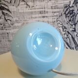 Lampe boule opaline bleu clair 1930 Ø10cm