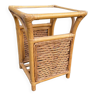 Square bamboo and rattan side table