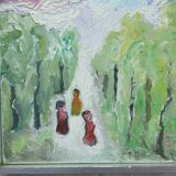 Grethe Hultgren, Swedish Expressionist Composition, Oil on Canvas, 1978, Framed