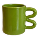 Mug cup ceramic handle graphic wave colorful design tangy apple green