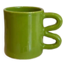 Mug tasse céramique anse vague graphique design coloré vert pomme acidulé