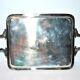Antique silver metal top with crossed ribbons 21.5x15.5cm