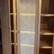 Antique solid oak wardrobe with caning.