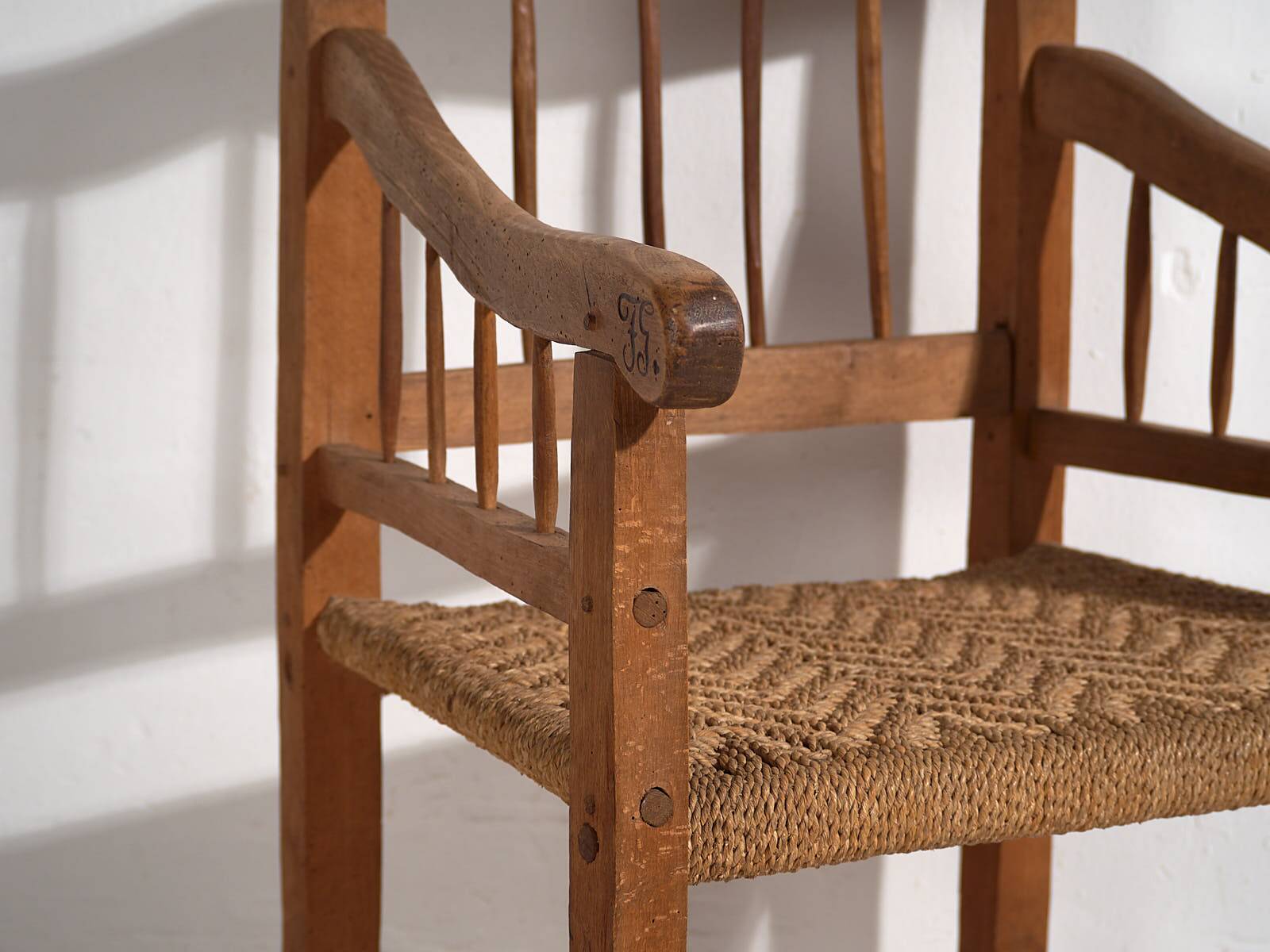 Antique solid wood armchair (c.1940) #4