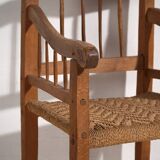 Fauteuil ancien en bois massif (c.1940) #4