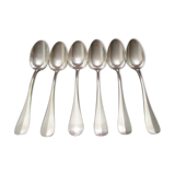 6 old silver metal spoons mismatched for a chic table