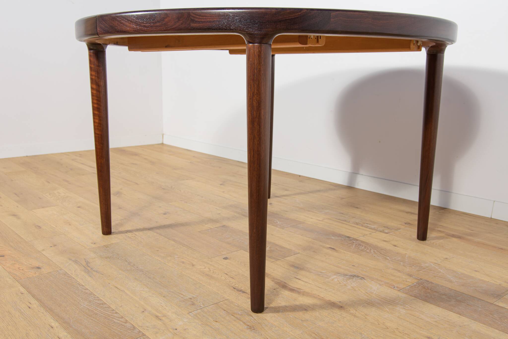 Mid-Century Round Rosewood Extendable Dining Table, Denmark, 1960s