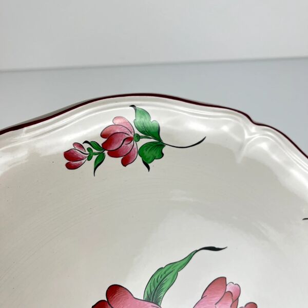 Plat à gâteau KG Lunéville, modèle ''Réverbère'', motif tulipe