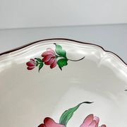 Plat à gâteau KG Lunéville, modèle "Réverbère", motif tulipe