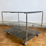 Glass and chrome wheeled vinyl holder