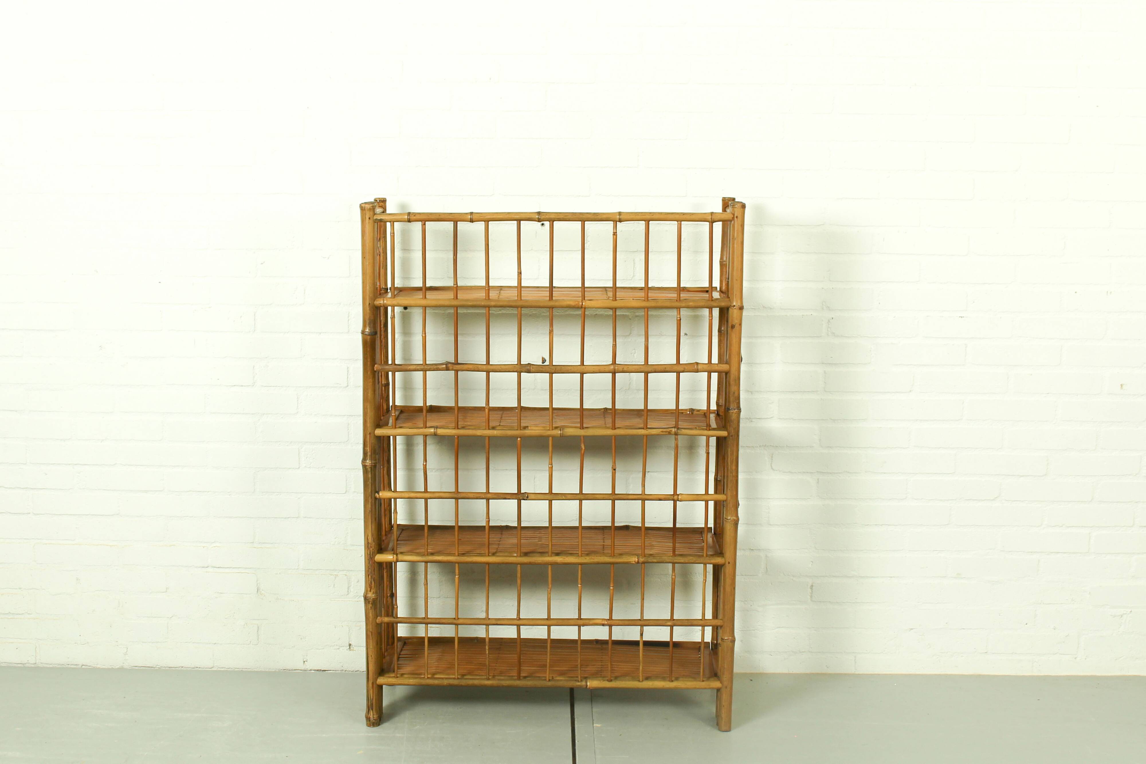 Bamboo Folding Campaign Shelves, France 1920s