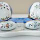 Double antique inkwells in hand-painted porcelain, nineteenth century