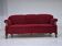 1950s, Danish 3-seater sofa, red and light grey furniture wool, oak wood.