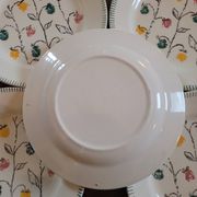 Assiettes à dessert faïence et décor floral 50's
